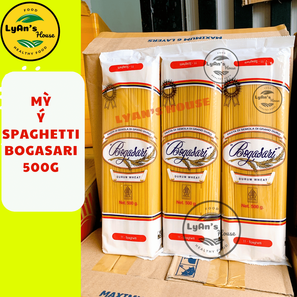 Mỳ Ý Spaghetti Bogasari 500g - Pasta Sợi Tròn Cho Quán Ăn
