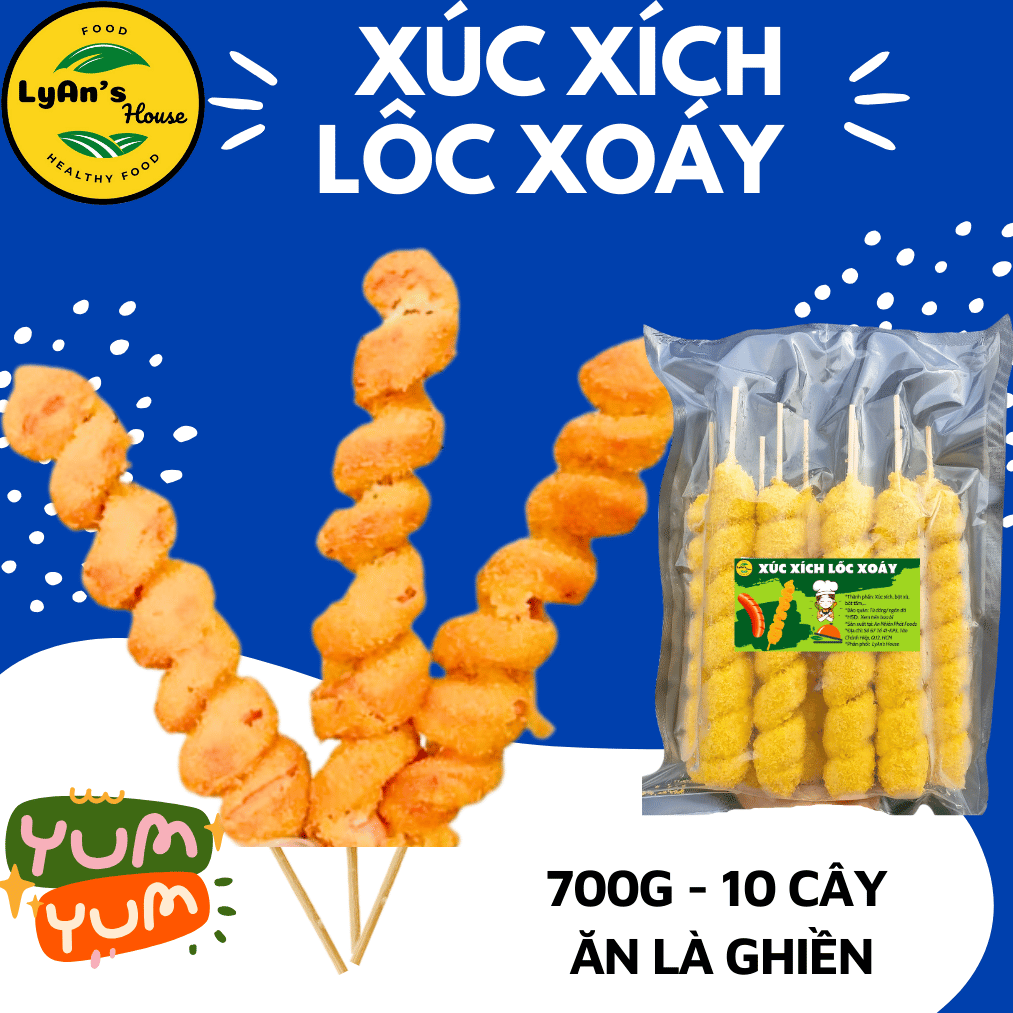 Xúc Xích Lốc Xoáy Tẩm Bột 650g (10 Cây)