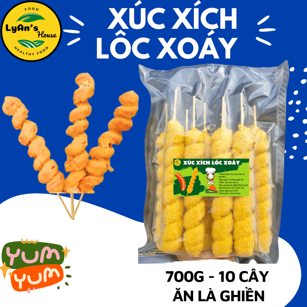 Xúc Xích Lốc Xoáy Tẩm Bột 650g (10 Cây)