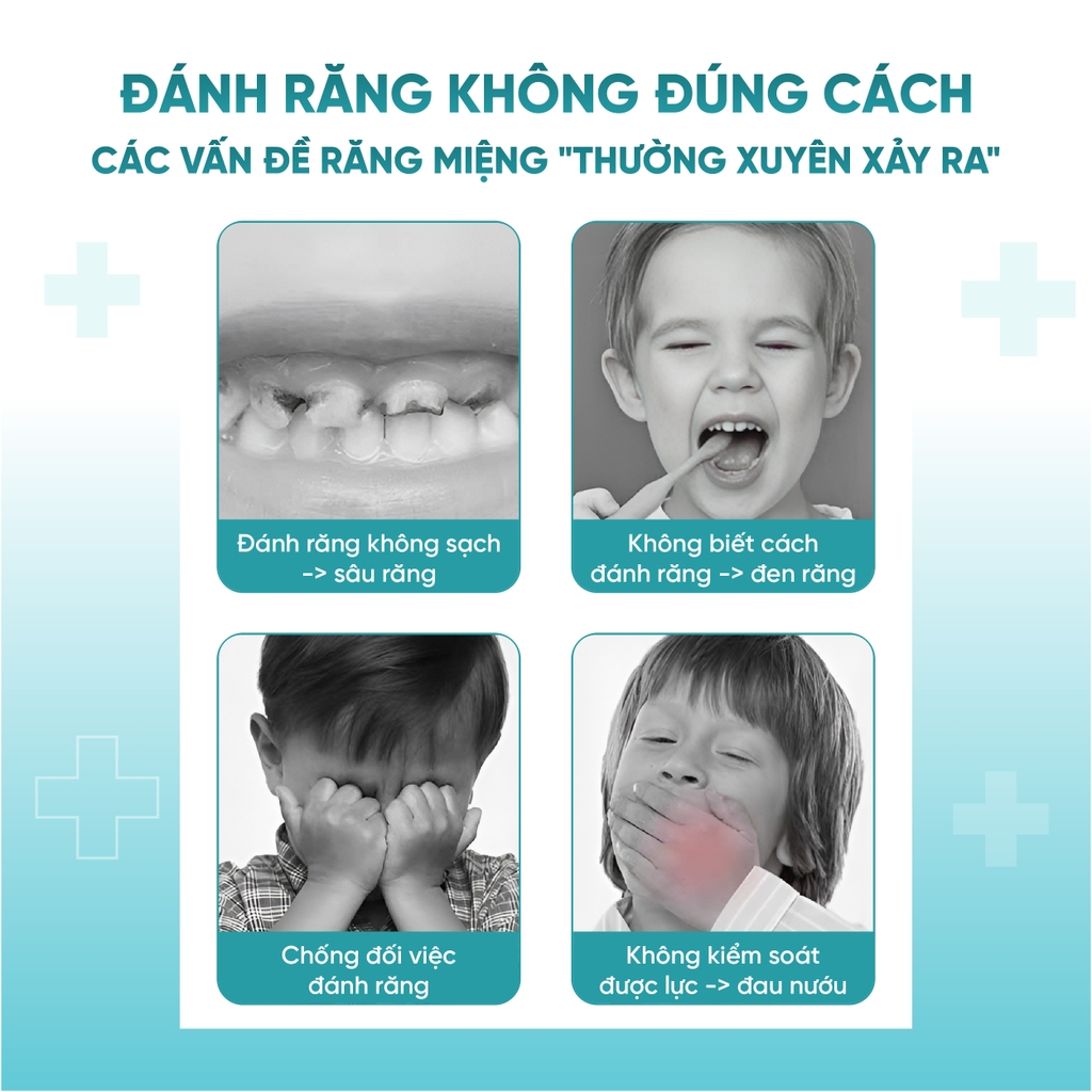 Bàn chải đánh răng trẻ em Yunrou Geometric