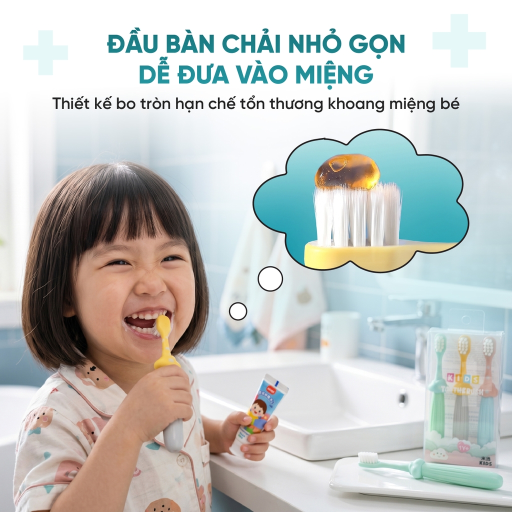 Bàn chải đánh răng trẻ em Yunrou Geometric