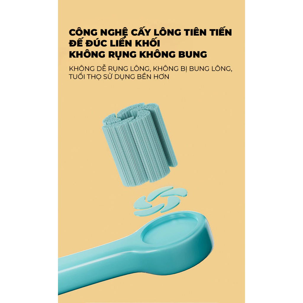 Bàn chải cho bé đầu xoắn ốc 1 cái màu xanh lá cây