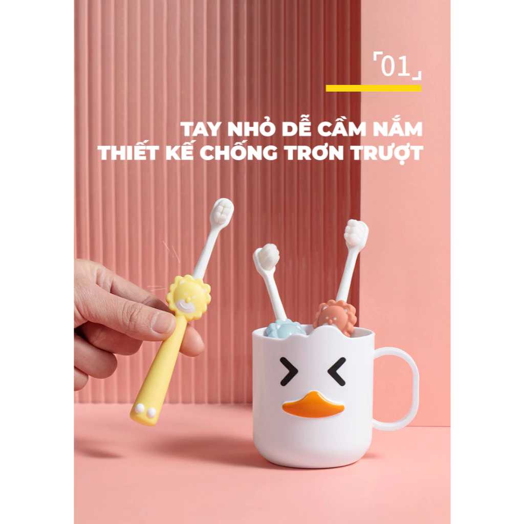 Bàn chải sư tử dễ thương màu Cam (1 chiếc)