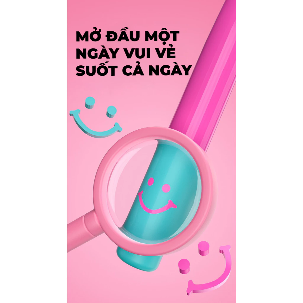 Bàn chải tay cầm mặt cười màu xanh lá