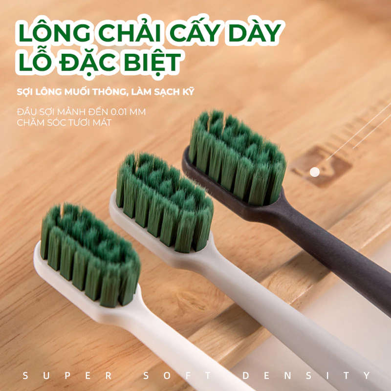 Bàn chải vỉ lông màu xanh lá Trắng