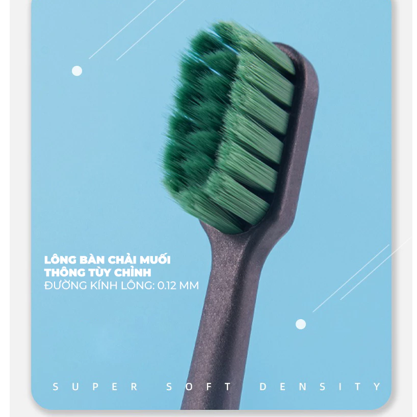 Bàn chải vỉ lông màu xanh lá Xám