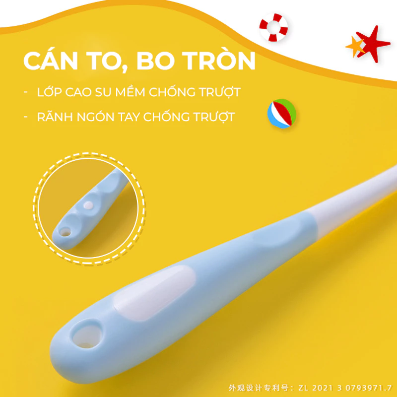 Hộp 6 bàn chải đầu vuông màu sắc