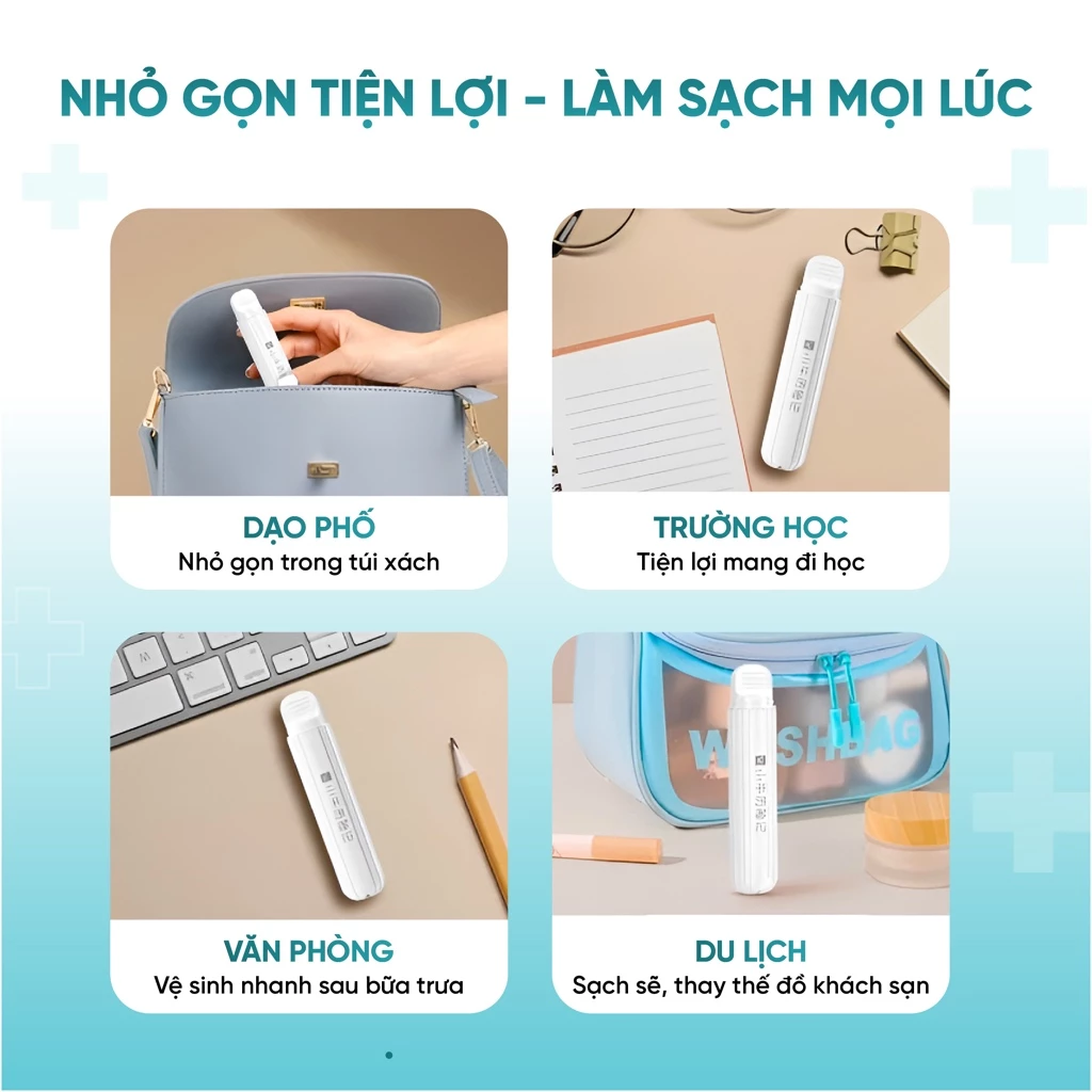 Bàn chải đánh răng gấp gọn - Trắng
