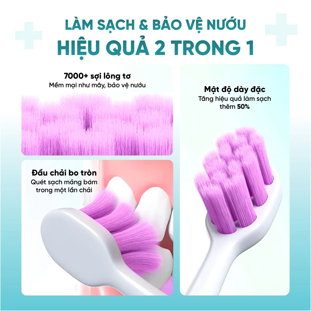 Bàn chải chuôi mặt cười màu xám