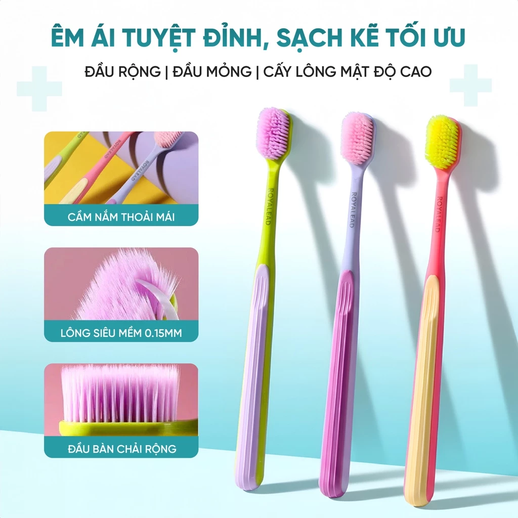 Bàn chải đánh răng người lớn màu tím 100 lỗ