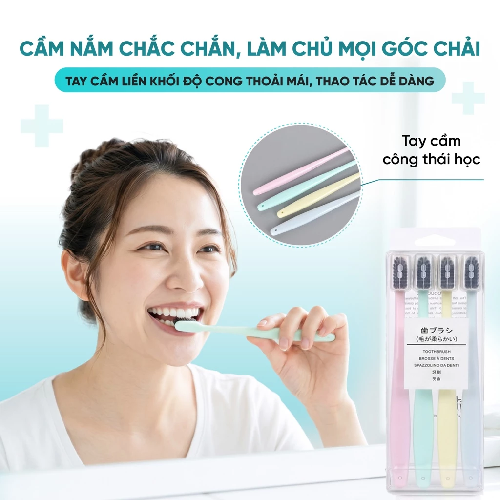 Bàn chải trơn chuôi có lỗ Màu hỗn hợp