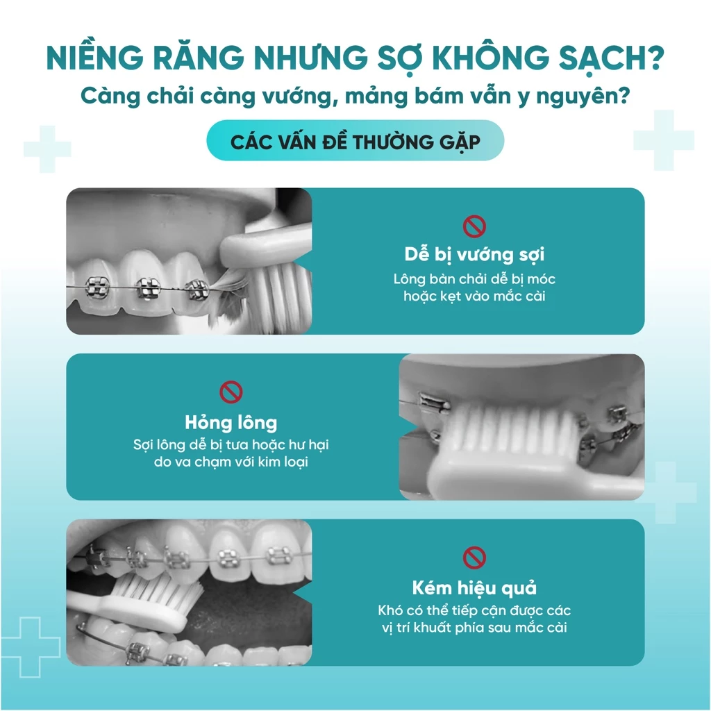 Bộ 2 bàn chải đánh răng chỉnh nha - Xanh