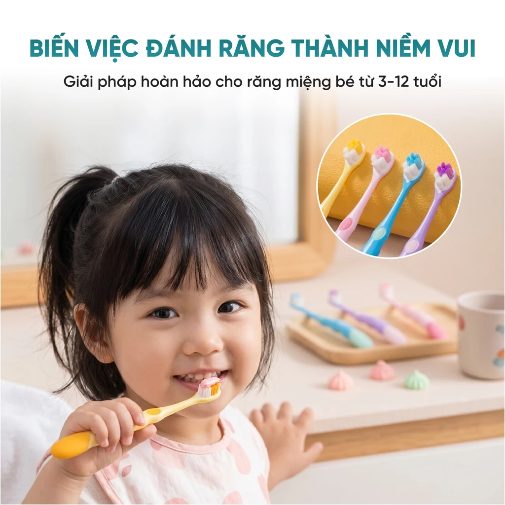 Bàn chải hình chân mèo - Tím