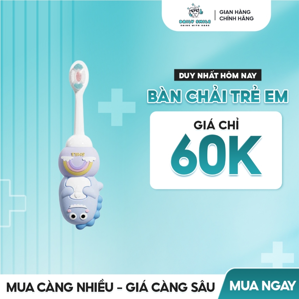Bàn Chải Trẻ Em Cao Su Siêu Mềm Bảo Vệ Nướu OralGos Thiết Kế Khủng Long Cho Bé 0-12 Tuổi Tập Đánh Răng