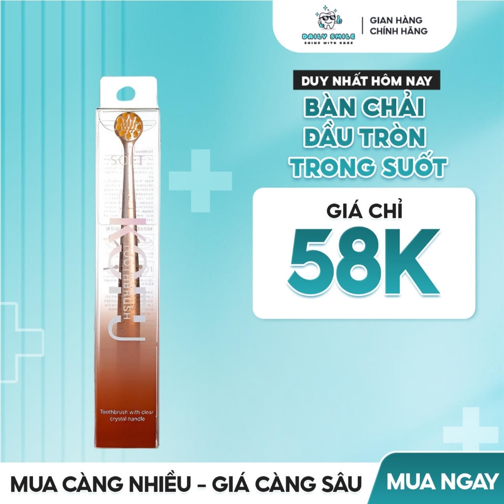 Bàn Chải Đánh Răng Lông Xoắn Siêu Mềm Daily Smile PETG Trong Suốt, Đầu Bàn Chải Siêu Mỏng 0.3cm, Bảo Vệ Răng Nhạy Cảm
