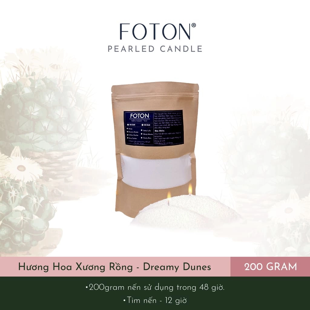 Nến ngọc trai hương hoa xương rồng Dreamy Dunes Foton