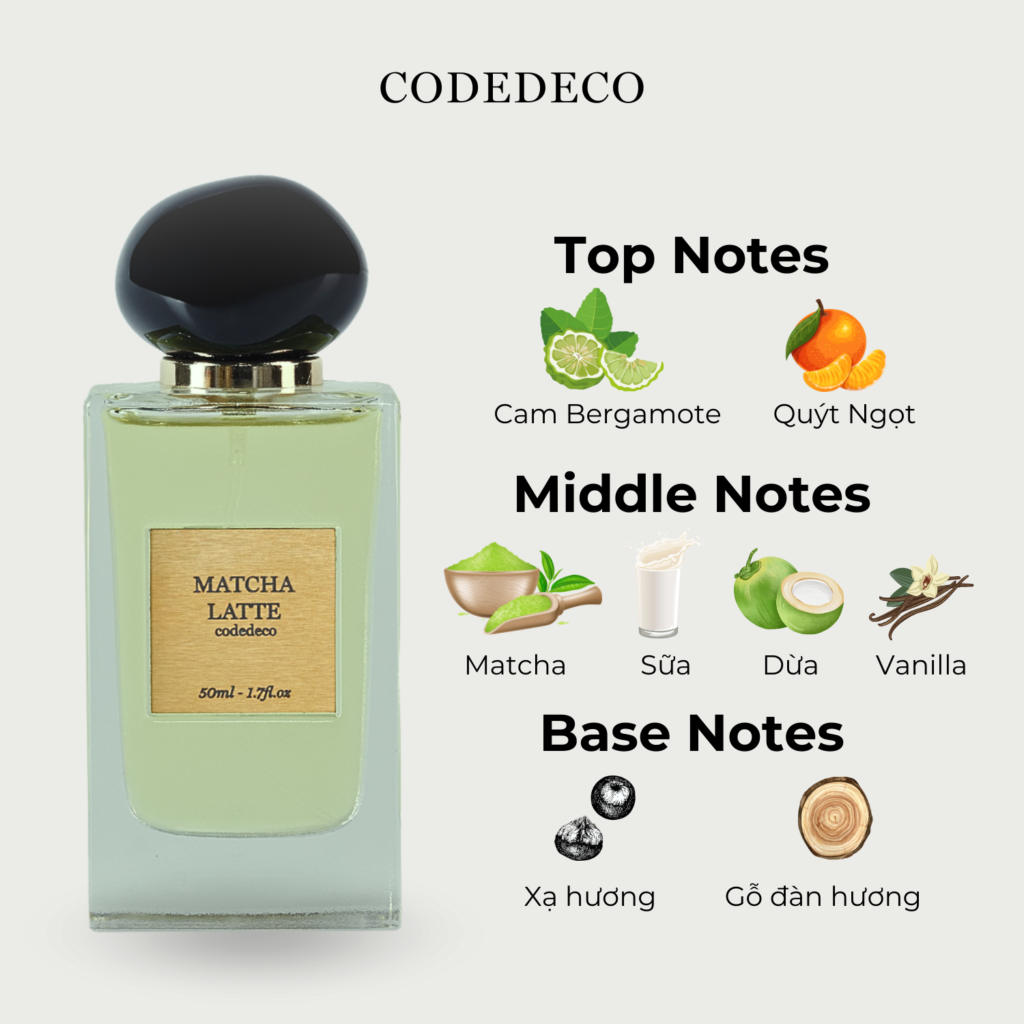 Tinh dầu nước hoa CODEDECO Matcha Latte 50ml