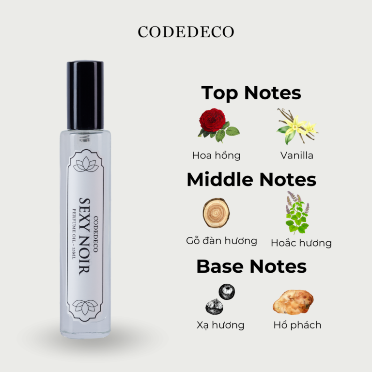 Tinh dầu nước hoa CODEDECO Sexy Noir 15ml – Mùi hương Unisex