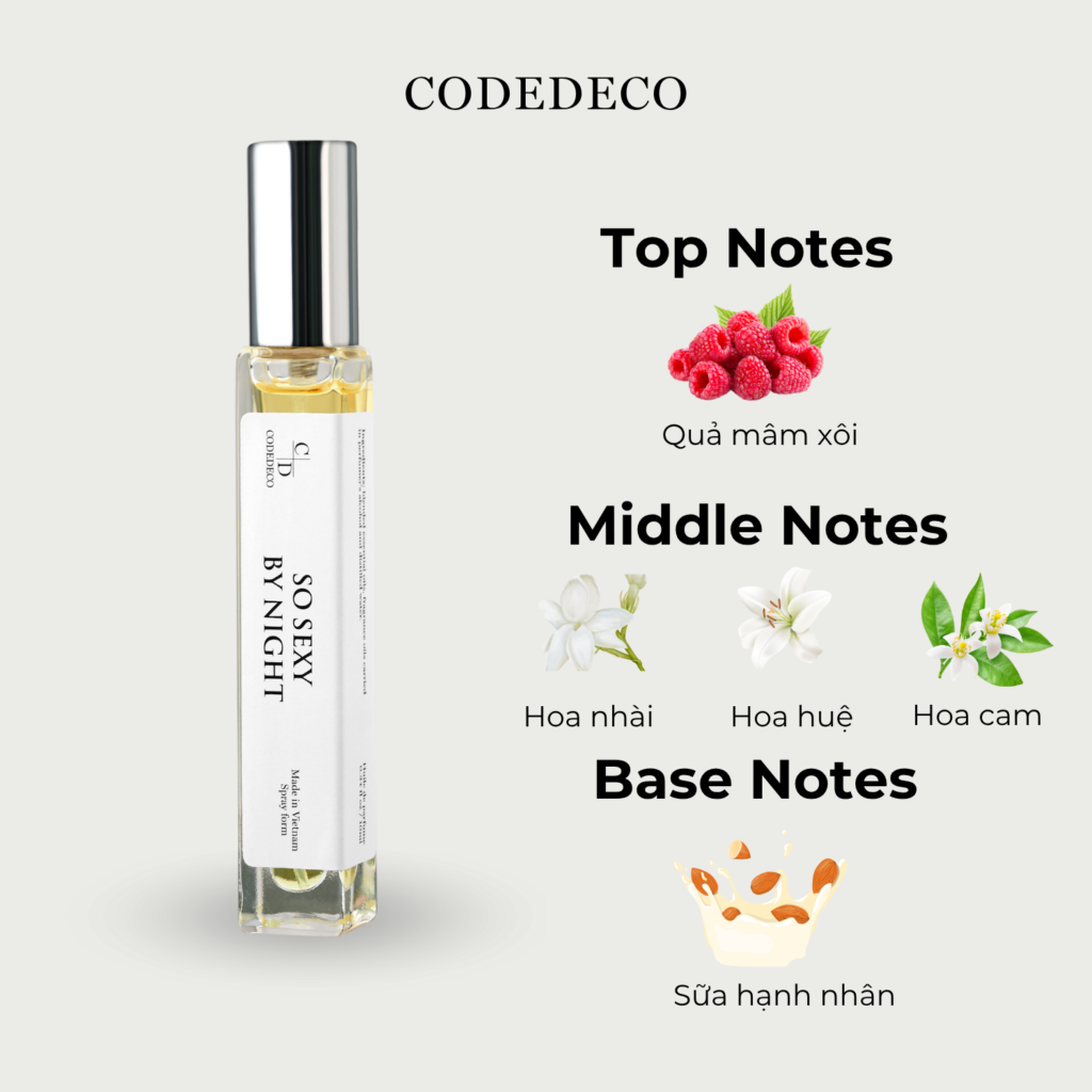 Tinh dầu nước hoa CODEDECO So Sexy By Night 10ml – Mùi hương cho nữ