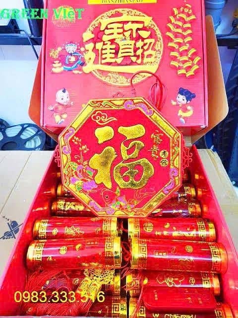 Dây pháo điện tử 3D treo trang trí trước nhà có tiếng nổ và nhấp nháy đèn P03