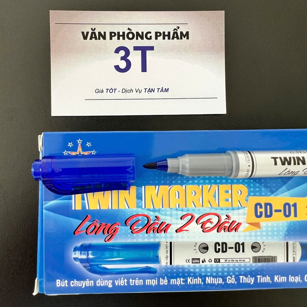 Bút lông dầu đầu nhỏ G-STAR CD-01 mực Xanh