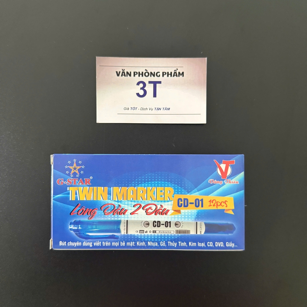 Bút lông dầu đầu nhỏ G-STAR CD-01 mực Xanh