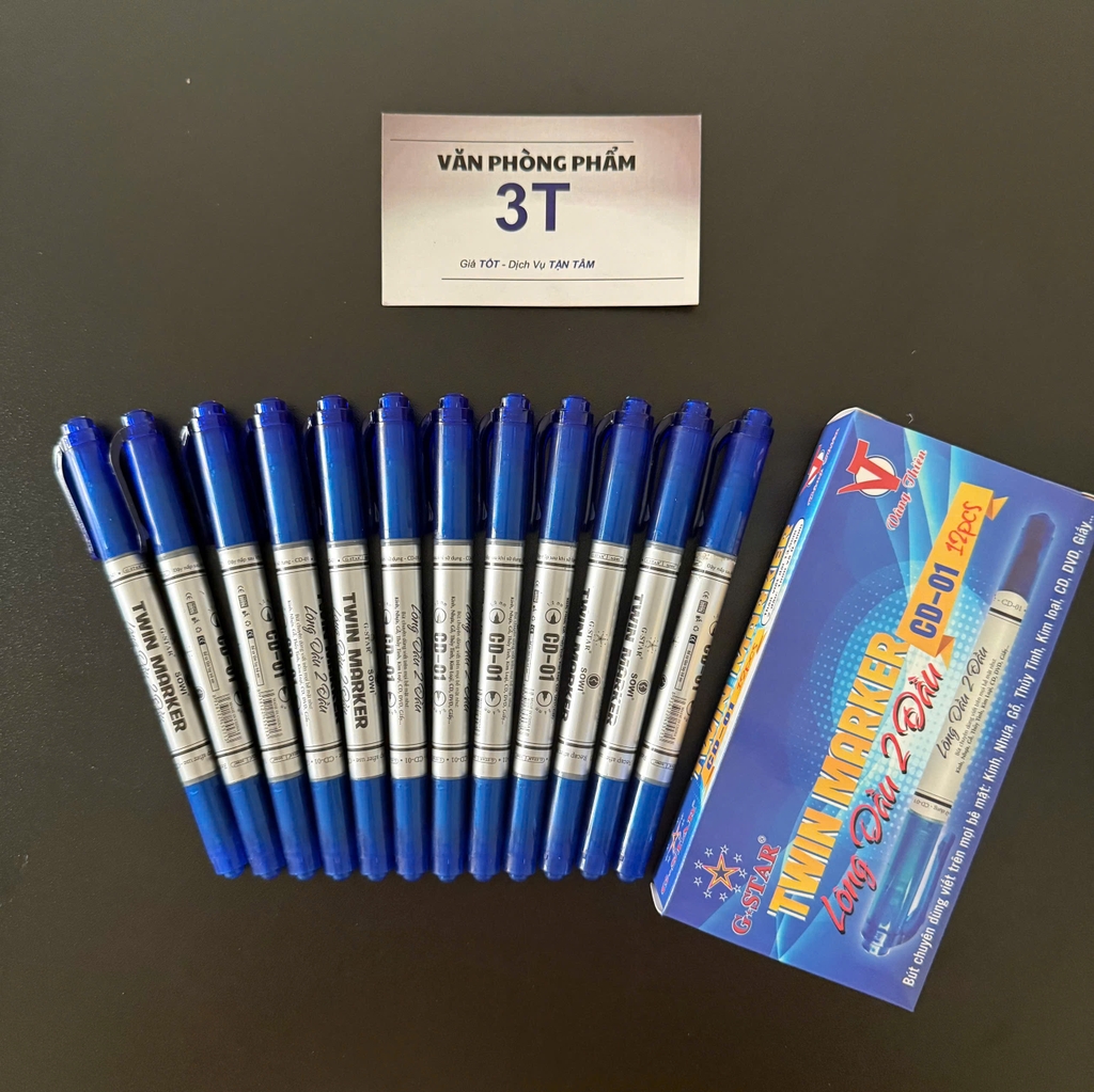 Bút lông dầu đầu nhỏ G-STAR CD-01 mực Xanh