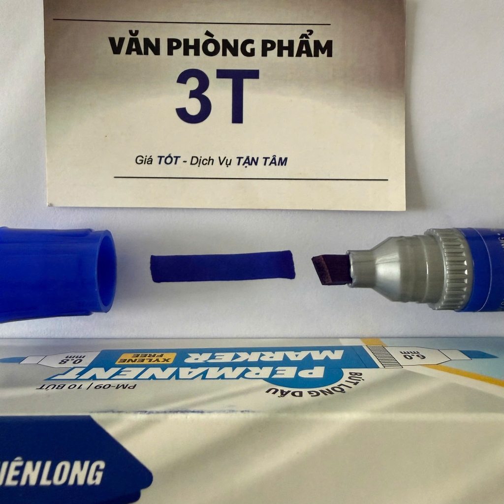 Bút lông dầu đầu lớn Thiên Long chính hãng PM-09 mực Xanh
