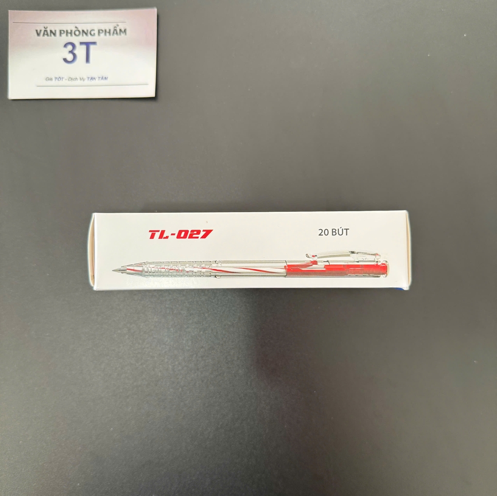 Bút bi chính hãng Thiên Long TL-027 0.5mm Mực Đỏ