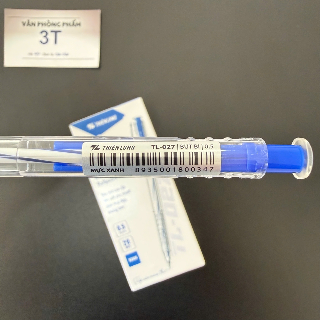 Bút bi chính hãng Thiên Long TL-027 0.5mm Mực Xanh