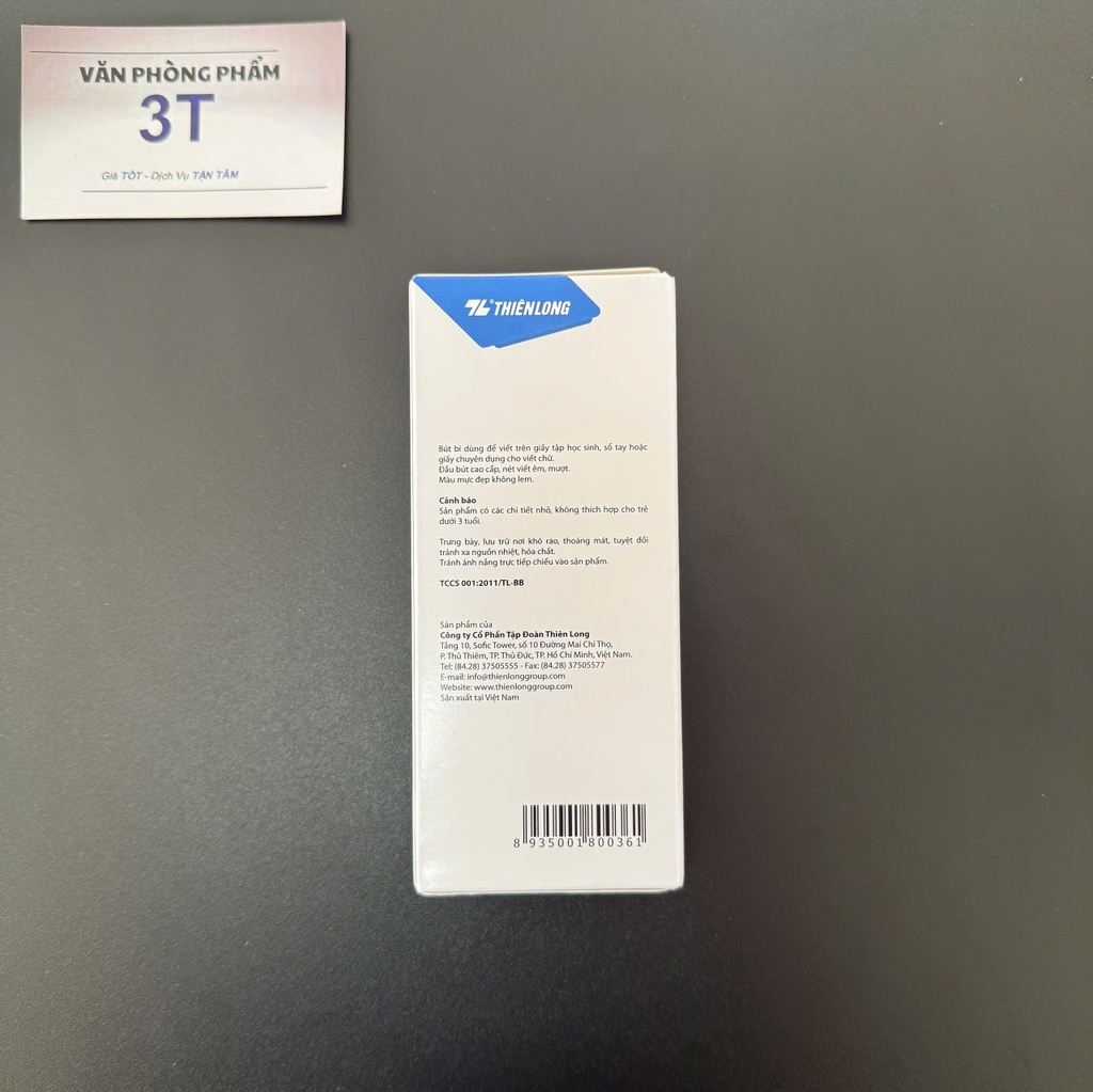 Bút bi chính hãng Thiên Long TL-027 0.5mm Mực Xanh