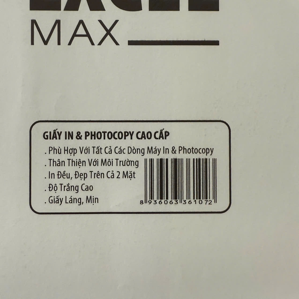 Giấy In Photocopy A5 Excel Max 72gsm Indo Trắng Sáng Láng Mịn 500 Tờ/Ream