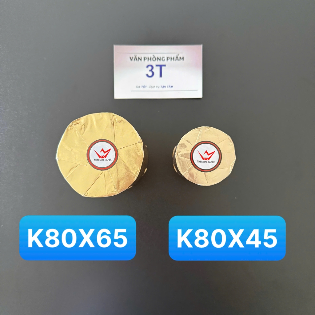 Giấy in nhiệt Limi K80 lõi nhỏ 19mm chuẩn kích thước (Dùng cho máy in nhiệt Thu Ngân)