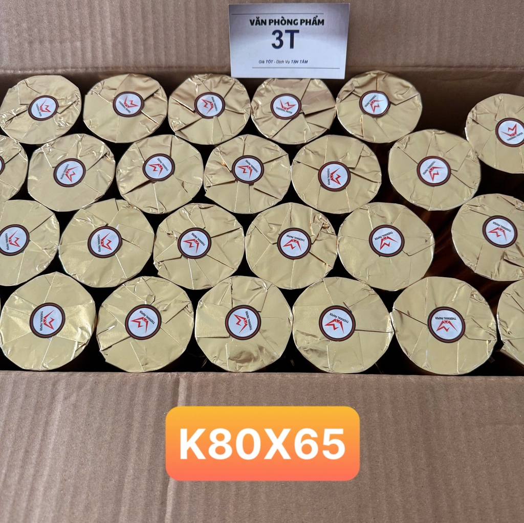 Giấy in nhiệt Limi K80 lõi nhỏ 19mm chuẩn kích thước (Dùng cho máy in nhiệt Thu Ngân)