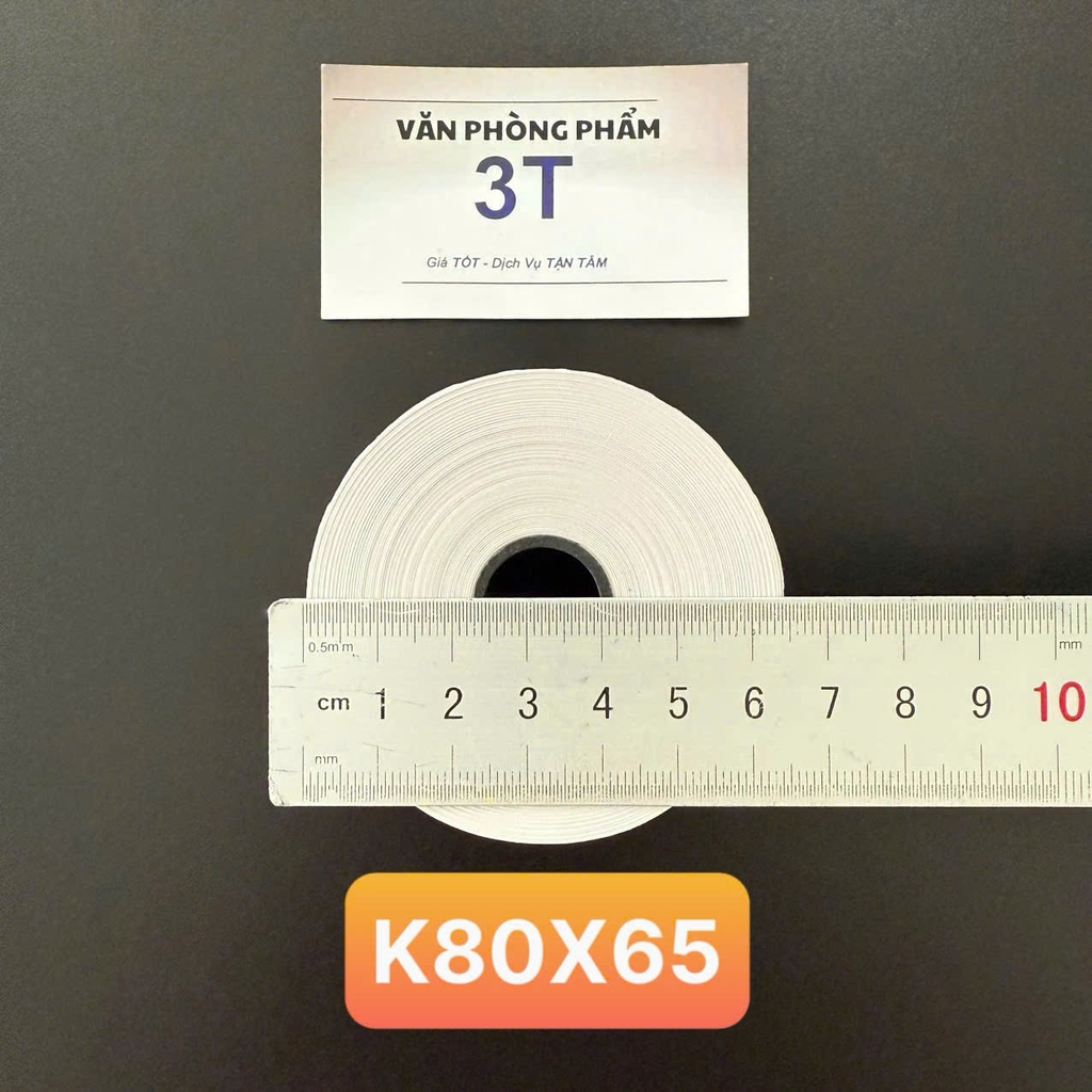 Giấy in nhiệt Limi K80 lõi nhỏ 19mm chuẩn kích thước (Dùng cho máy in nhiệt Thu Ngân)