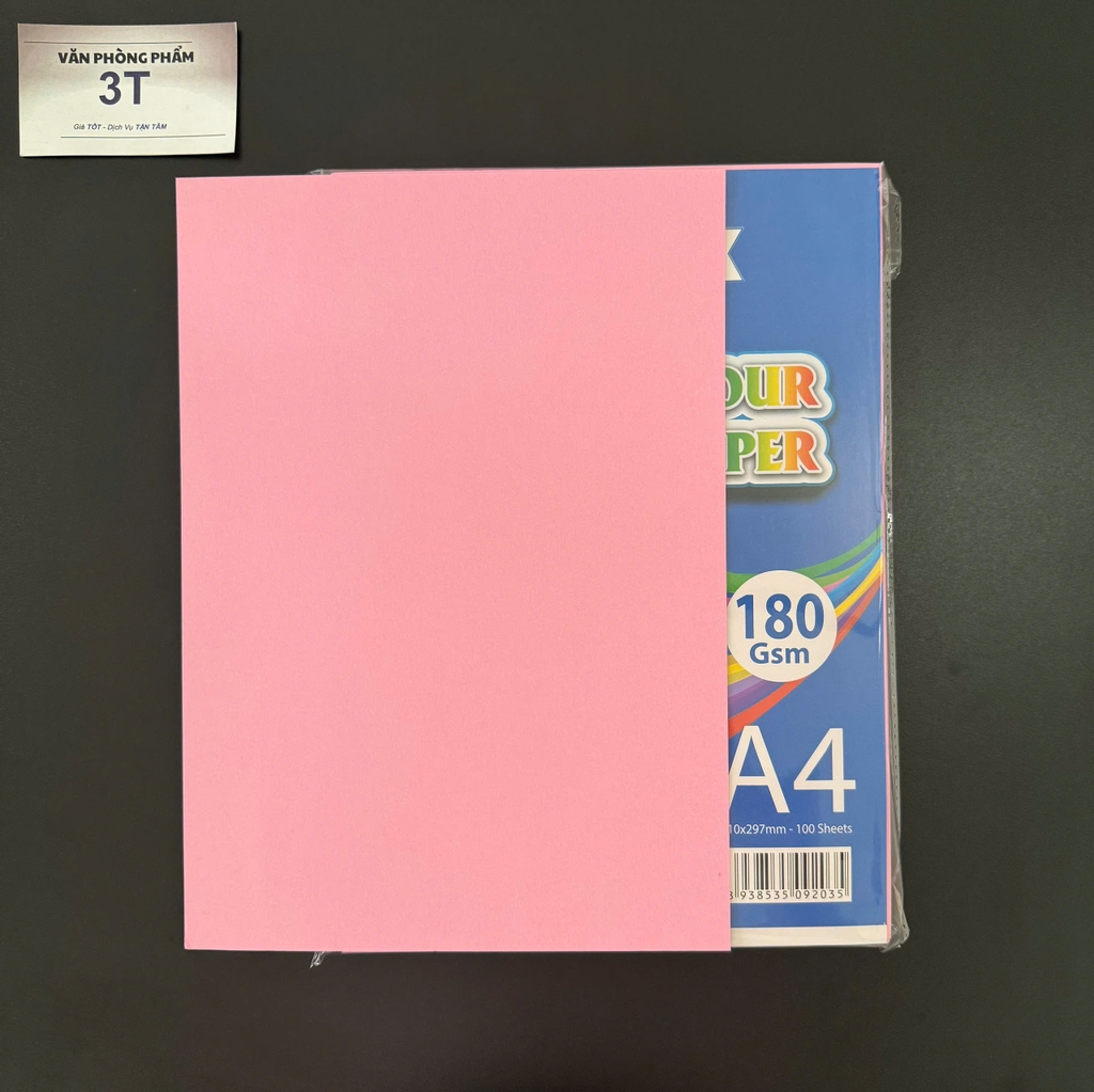 Giấy bìa A4 180GSM (giấy cứng) TH màu Pastel
