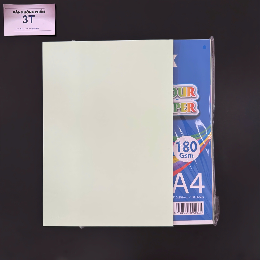 Giấy bìa A4 180GSM (giấy cứng) TH màu Pastel