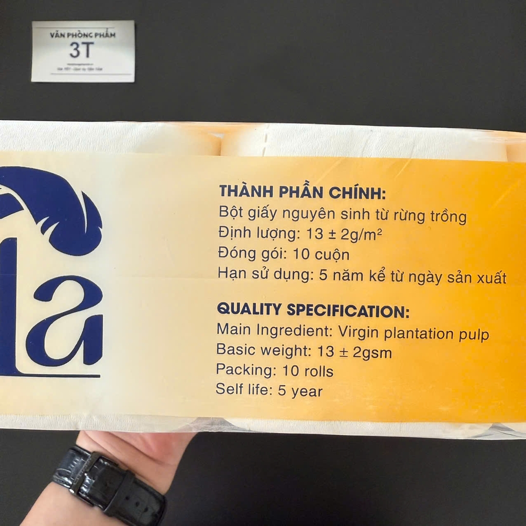Giấy vệ sinh cuộn nhỏ TESLA 3 lớp không lõi (10 cuộn/lốc)