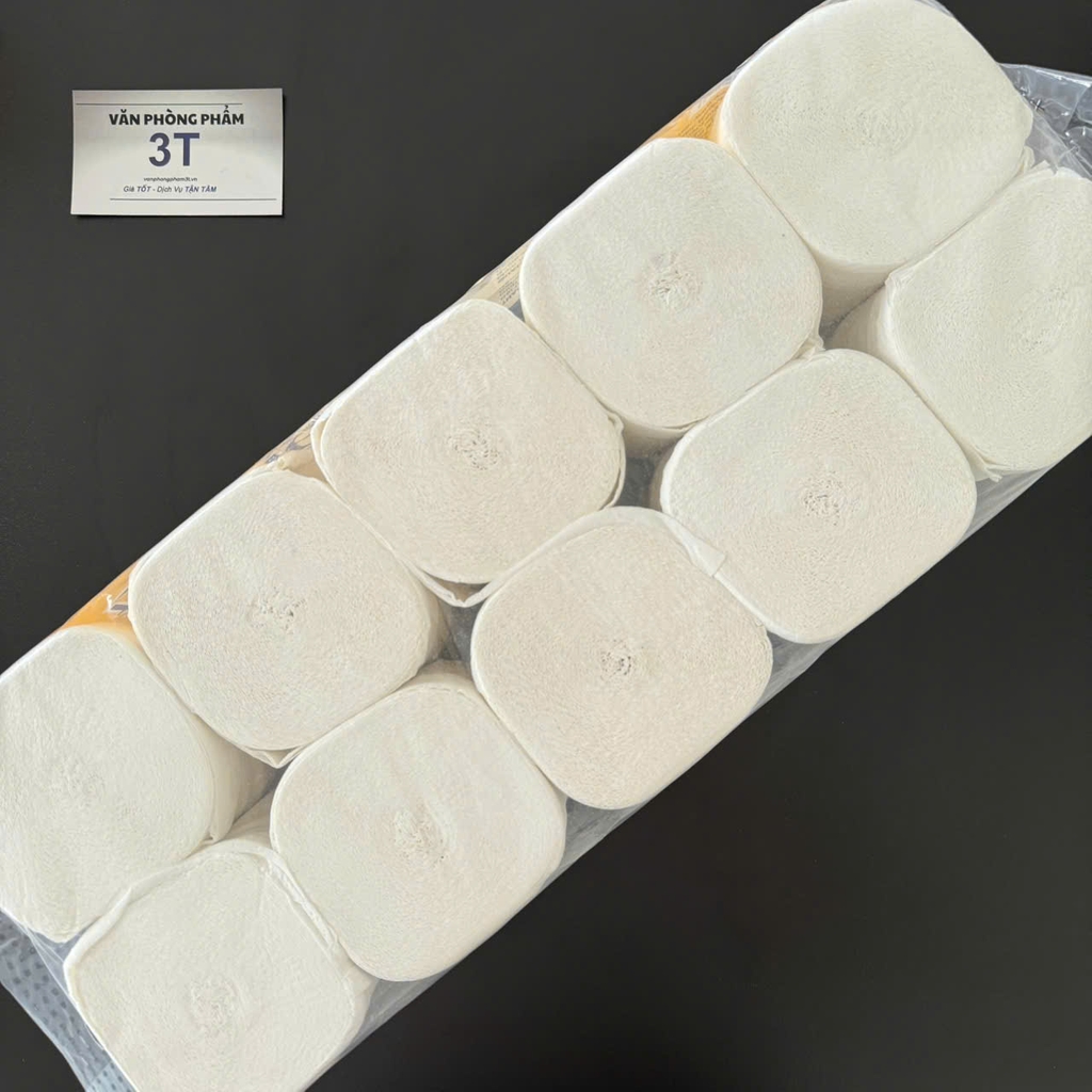 Giấy vệ sinh cuộn nhỏ TESLA 3 lớp không lõi (10 cuộn/lốc)