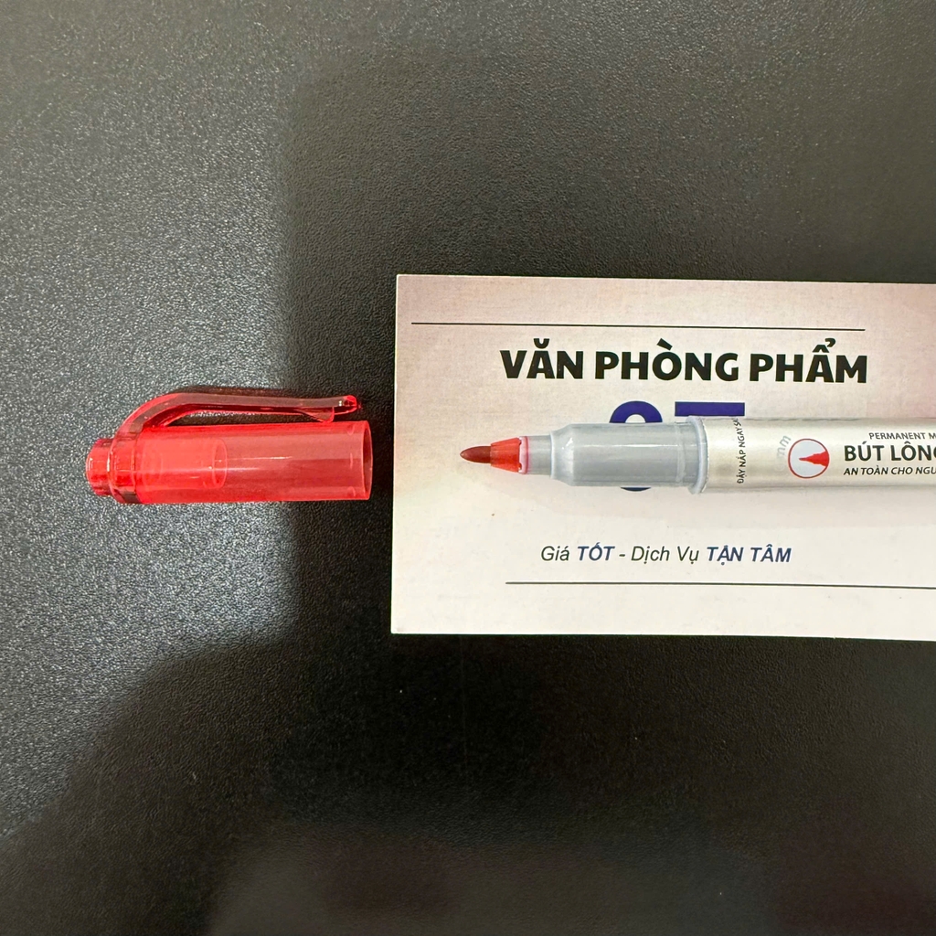 Bút lông dầu đầu nhỏ Thiên Long chính hãng PM-04 mực Đỏ