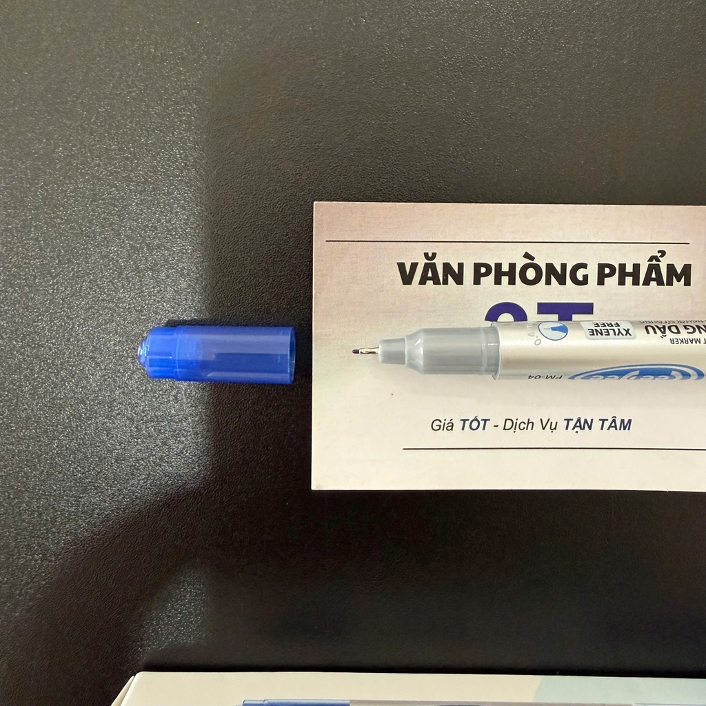 Bút lông dầu đầu nhỏ Thiên Long chính hãng PM-04 mực Xanh