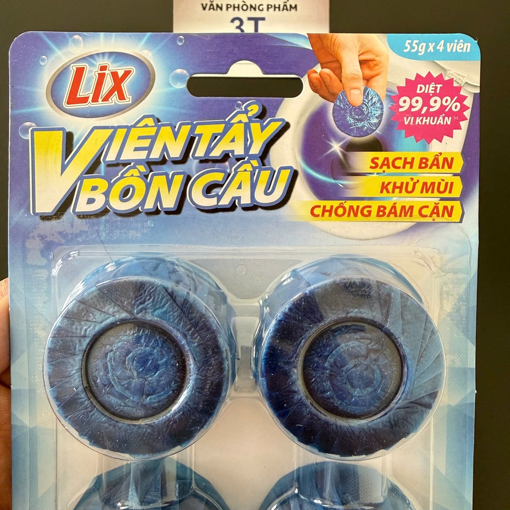 Viên Tẩy Bồn Cầu Lix 55g x 4 Viên – Thả Toilet Sạch Bẩn Khử Mùi Chống Bám Cặn