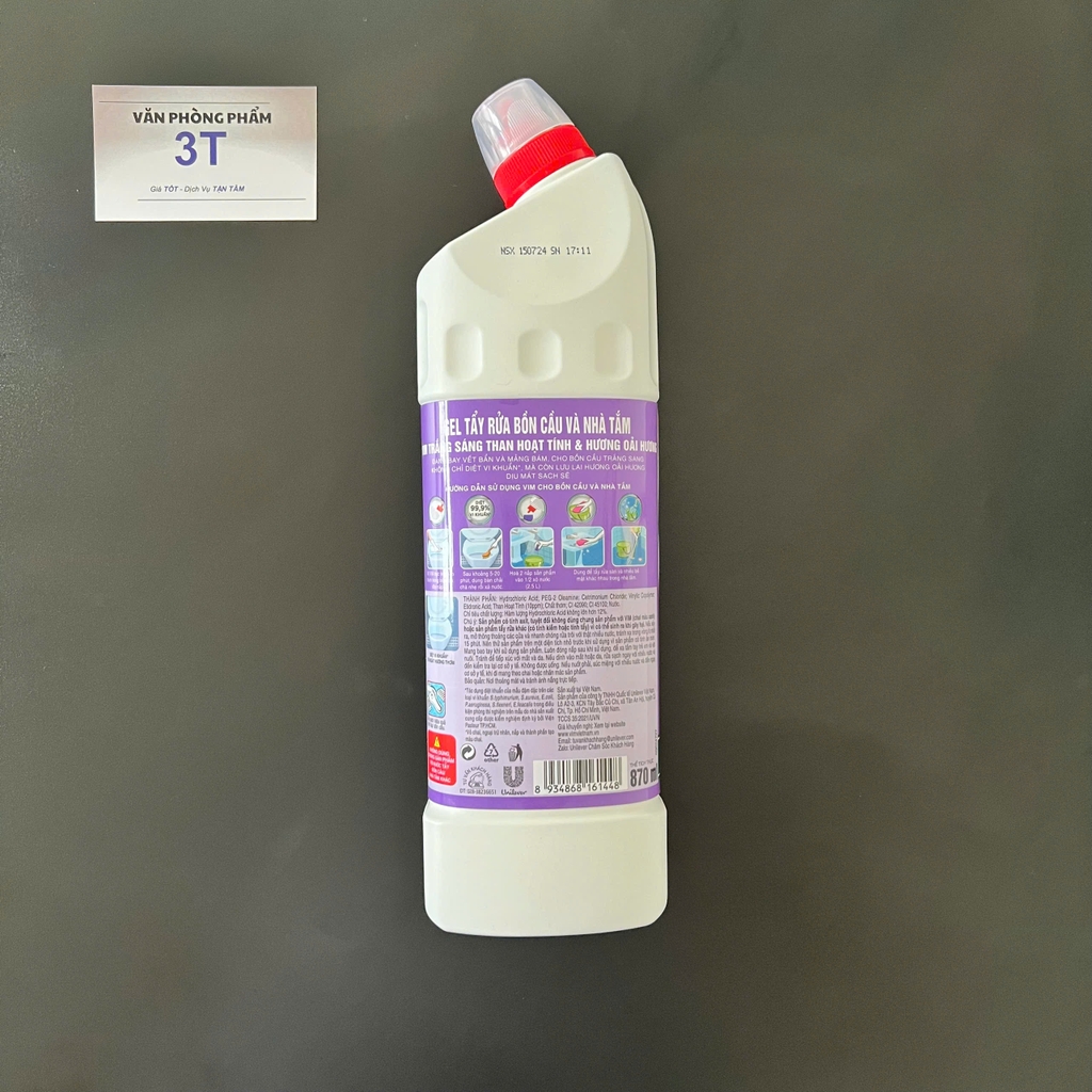 Nước tẩy nhà vệ sinh Vim trắng diệt khuẩn 870ml