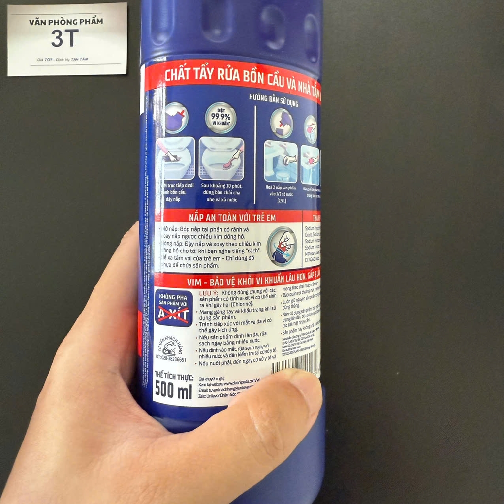 Nước tẩy nhà vệ sinh Vim diệt khuẩn 500ml