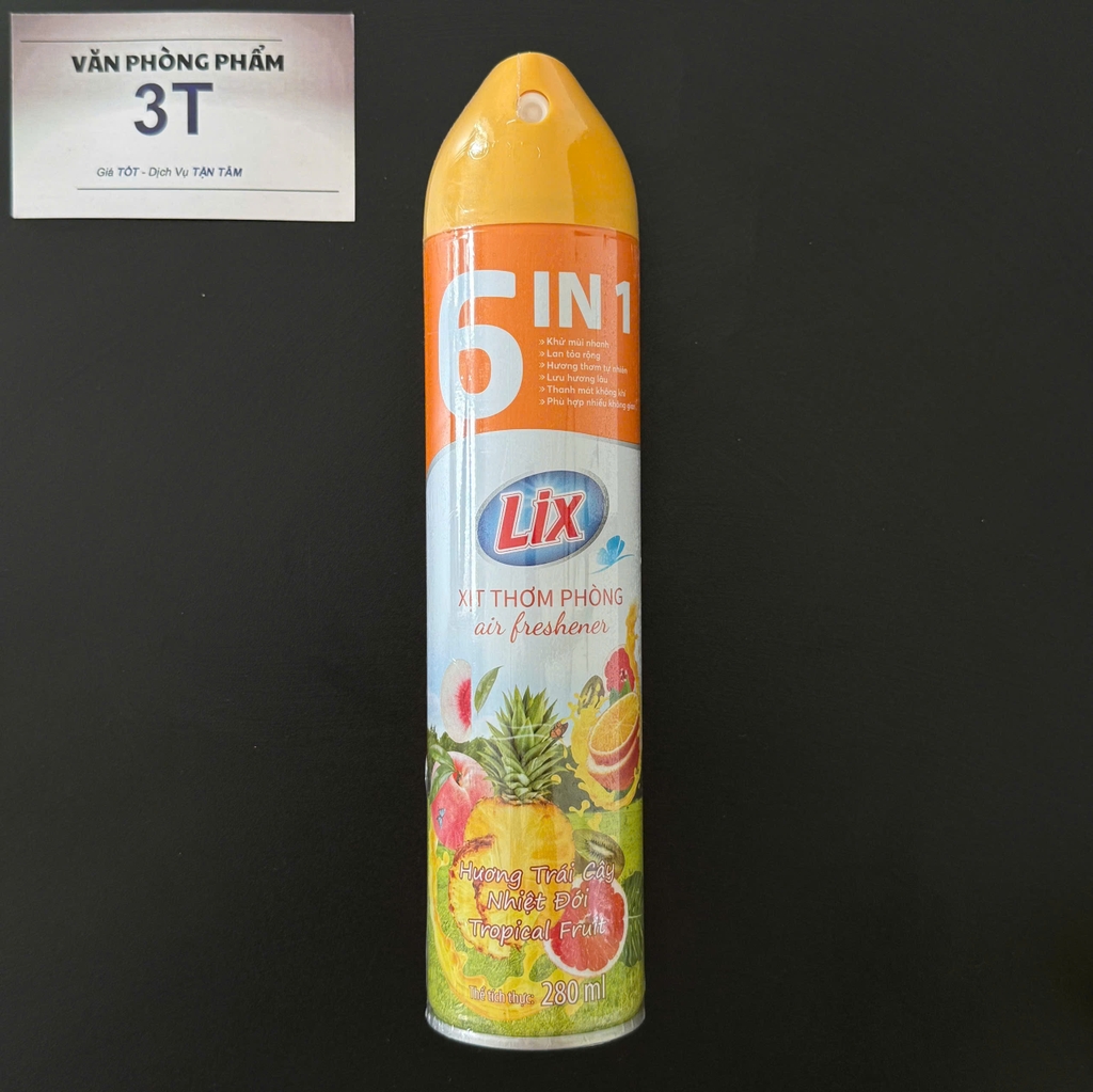 Xịt Phòng Lix 280ml Khử Mùi Nhanh 6in1