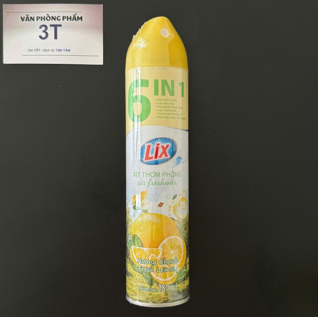 Xịt Phòng Lix 280ml Khử Mùi Nhanh 6in1