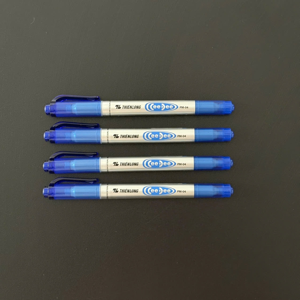 Bút lông dầu đầu nhỏ Thiên Long chính hãng PM-04 mực Xanh