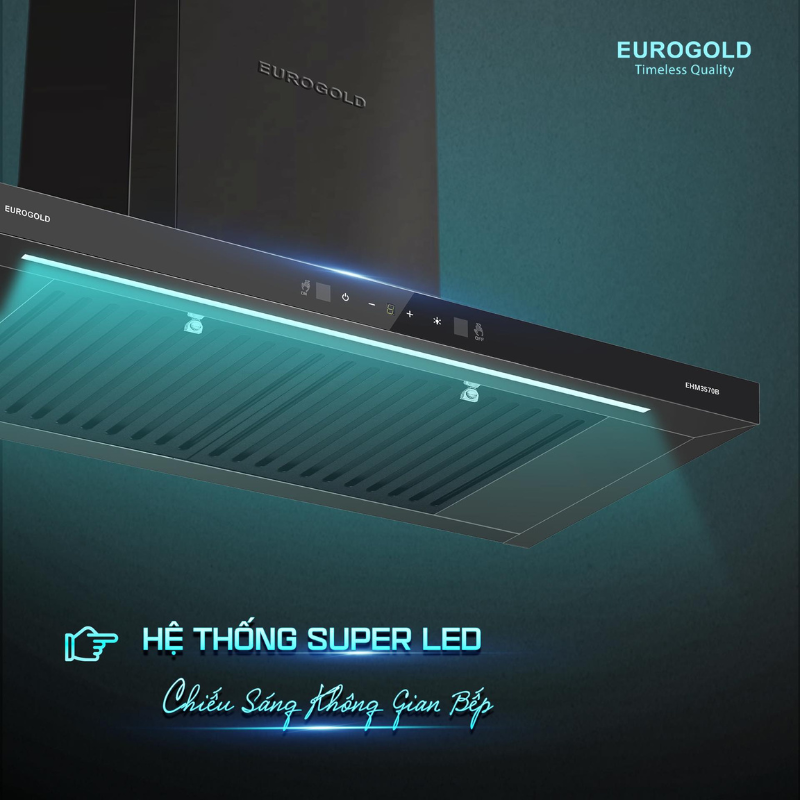 Máy hút mùi chữ T Eurogold EUH03570WB - màu đen, 70cm - ảnh 4
