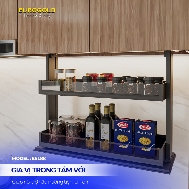 Giá gia vị nâng hạ điện Eurogold EMV2090 - 90cm