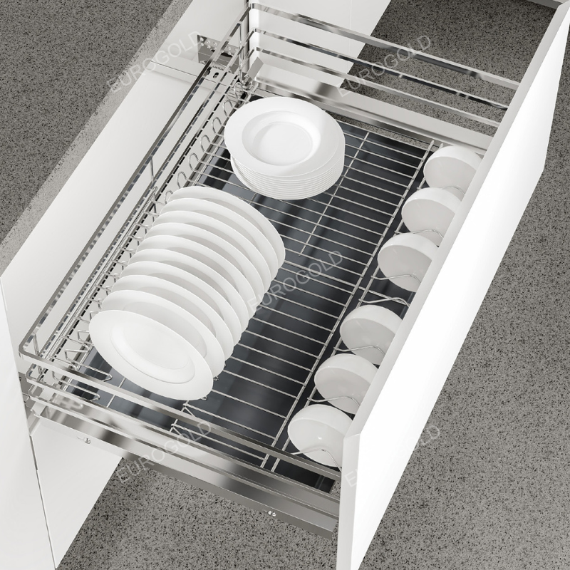 Giá xoong nồi bát đĩa Eurogold EP80 - Inox SUS304, nan dẹt, 80cm
